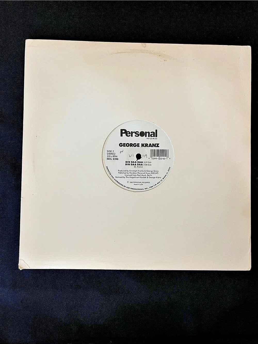 George Kranz - "Din Daa Daa" Vinyl Record